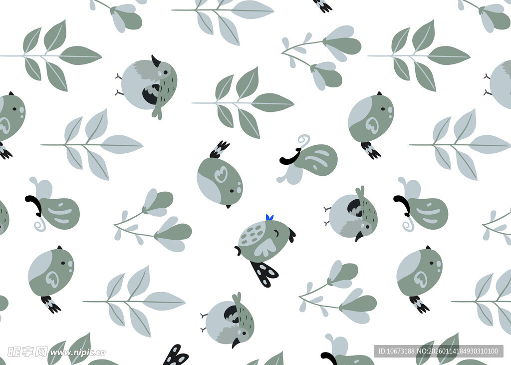 清新植物花卉图案背景