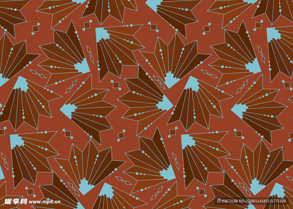 红色底几何图案装饰纹理