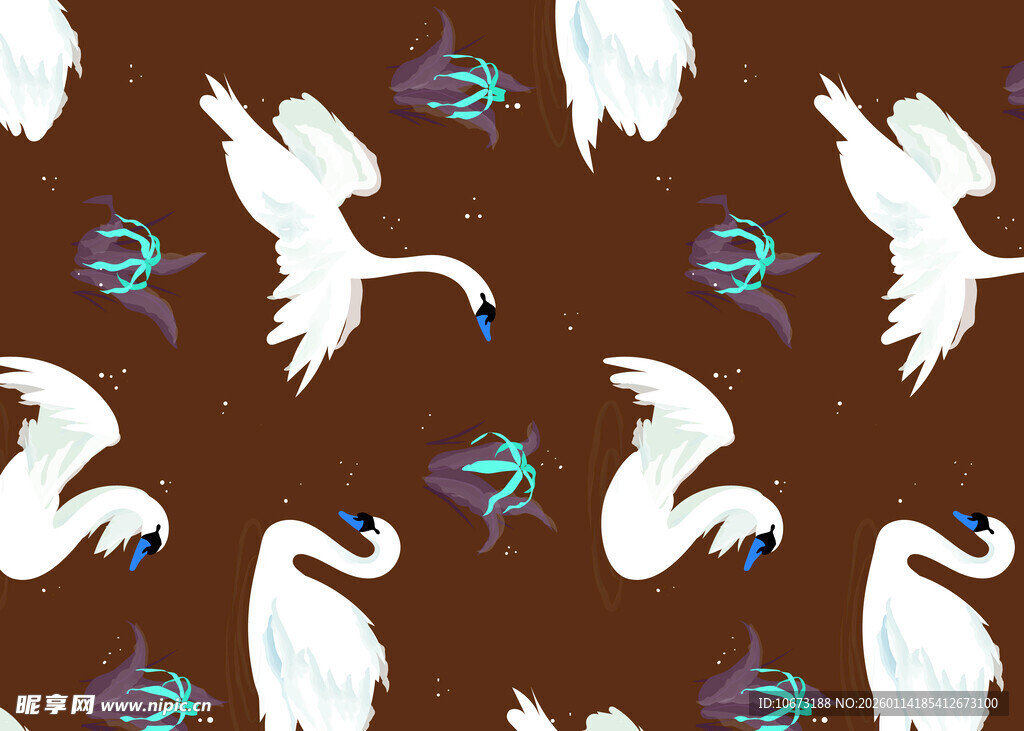 棕色背景飞鸟图案纹理