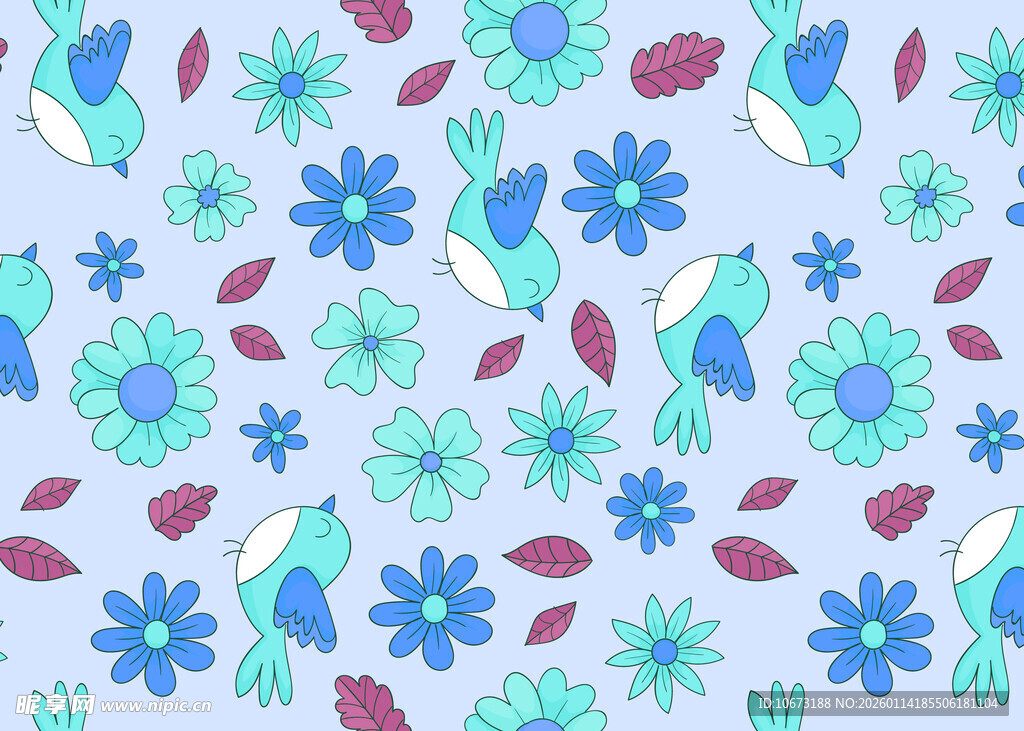 清新花卉图案背景