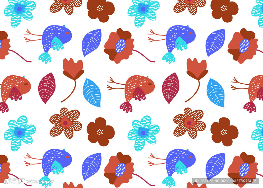 多彩花卉图案背景