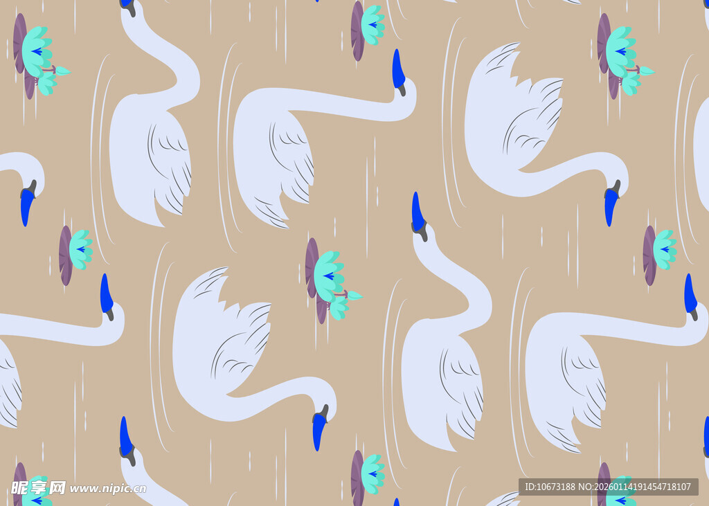 天鹅图案背景纹理设计