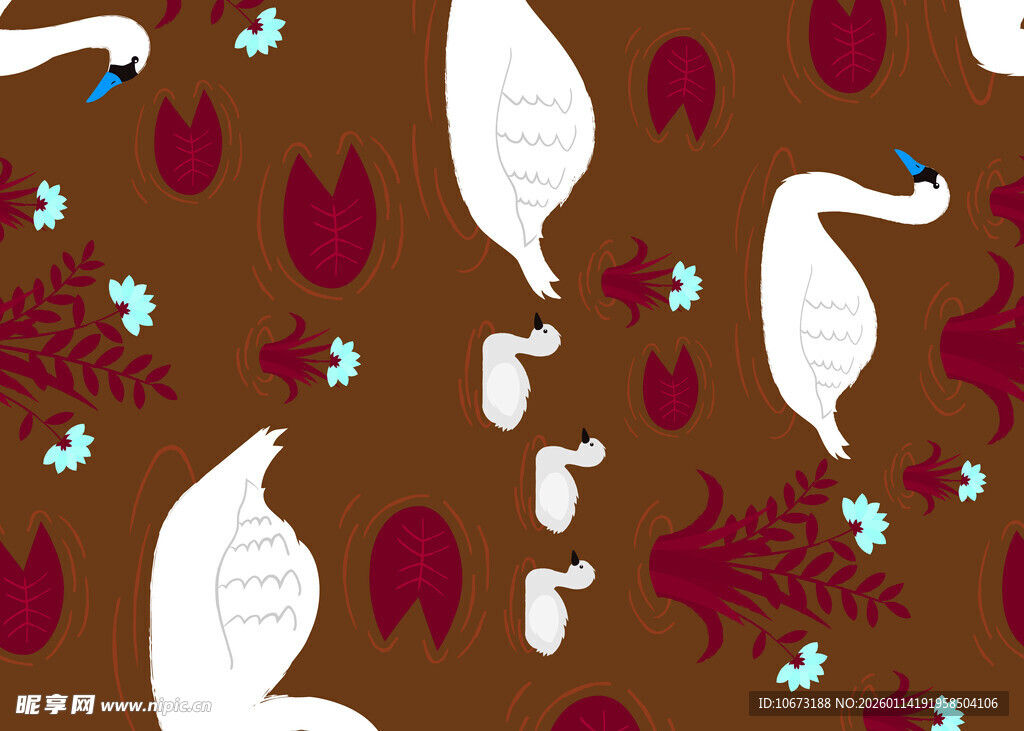 动物花卉图案背景设计