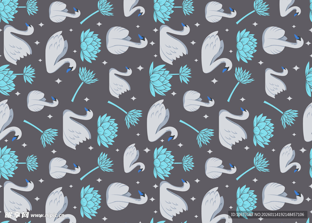 海洋生物图案的无缝背景