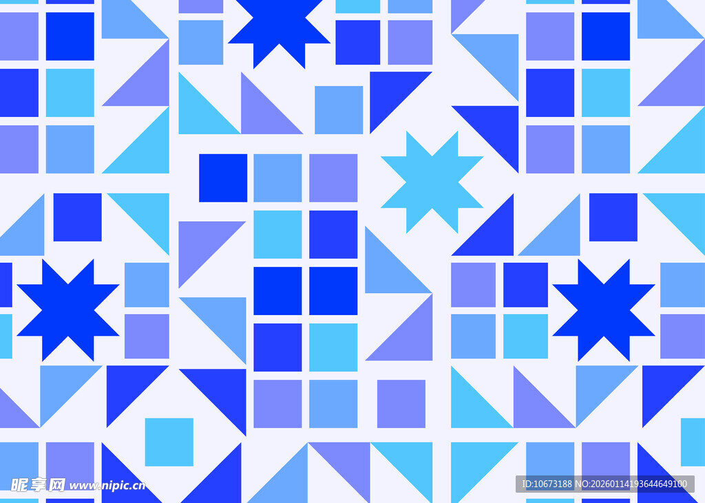 蓝紫色几何图案马赛克瓷砖