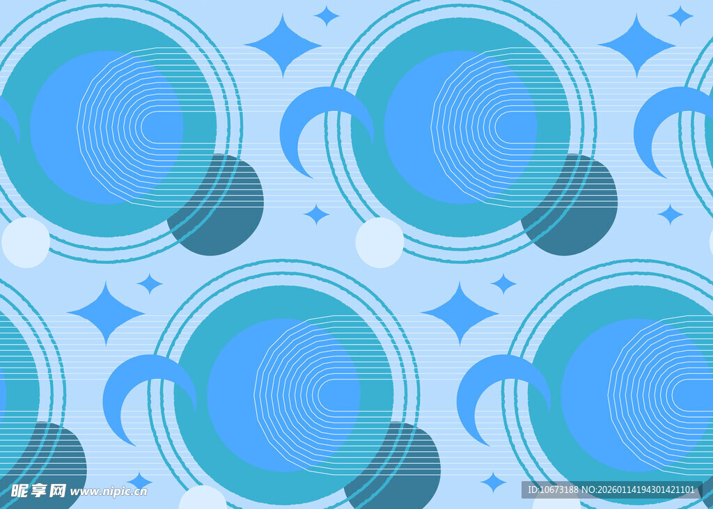 梦幻星球宇宙无缝图案