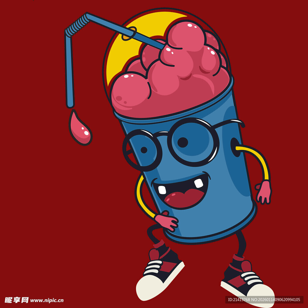 卡通大脑饮料桶形象设计