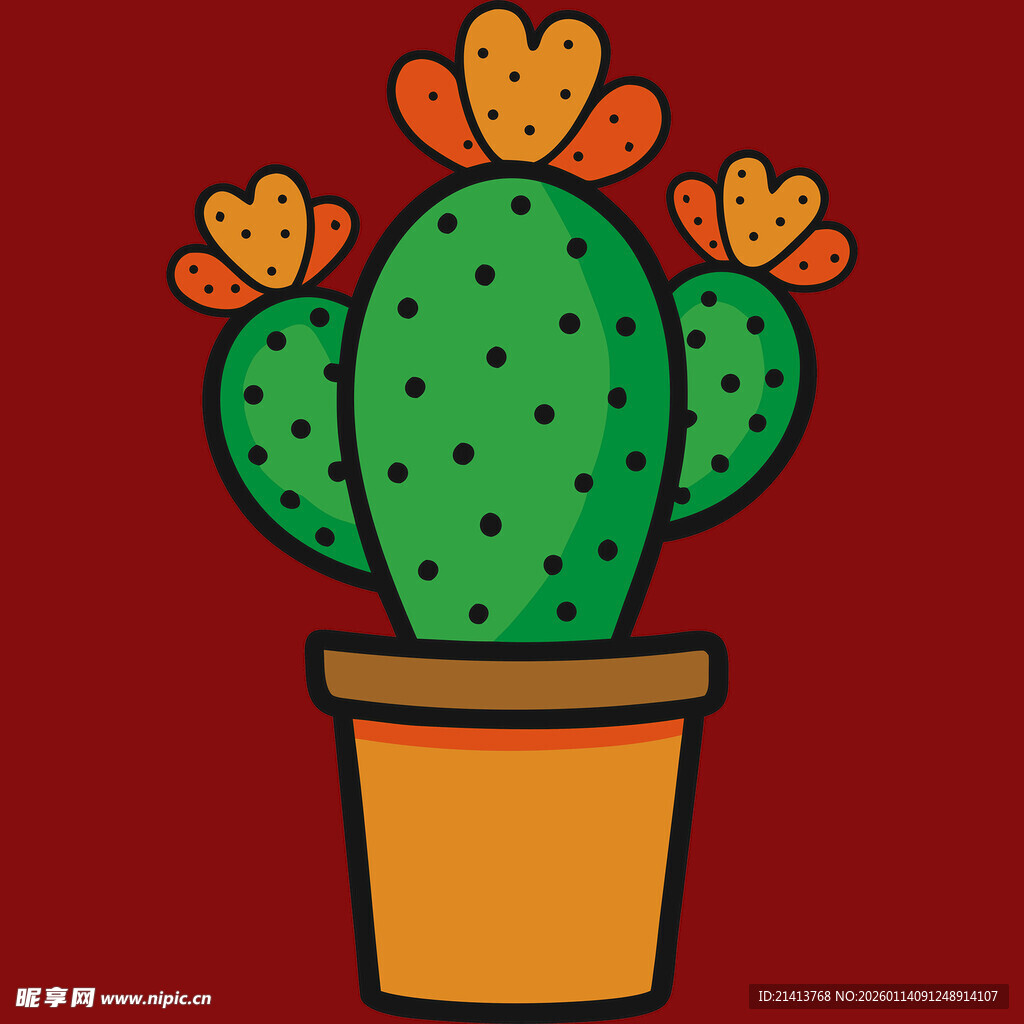 可爱卡通仙人掌盆栽