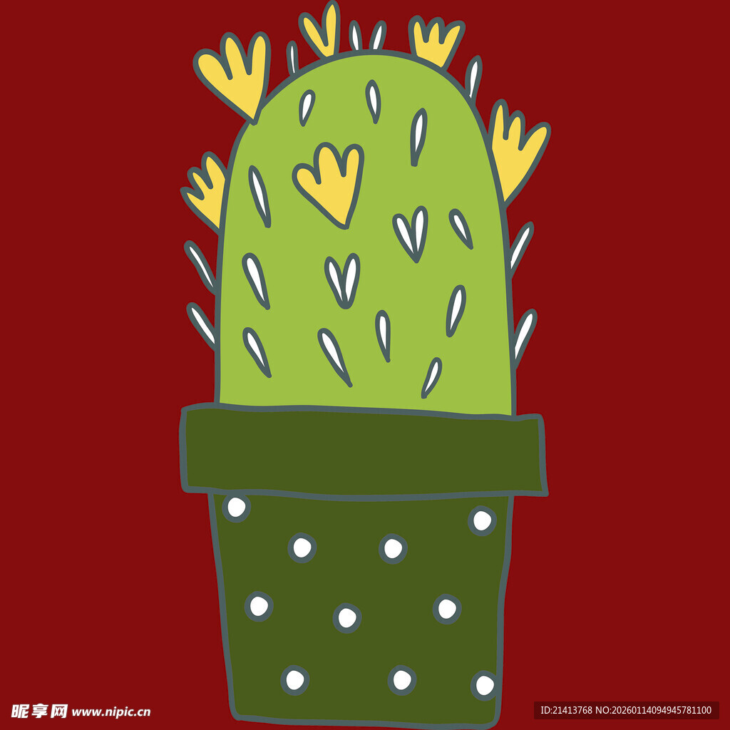 可爱卡通仙人掌盆栽