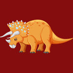 橙色三角龙卡通形象