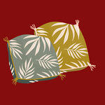 两色叶纹抱枕展示