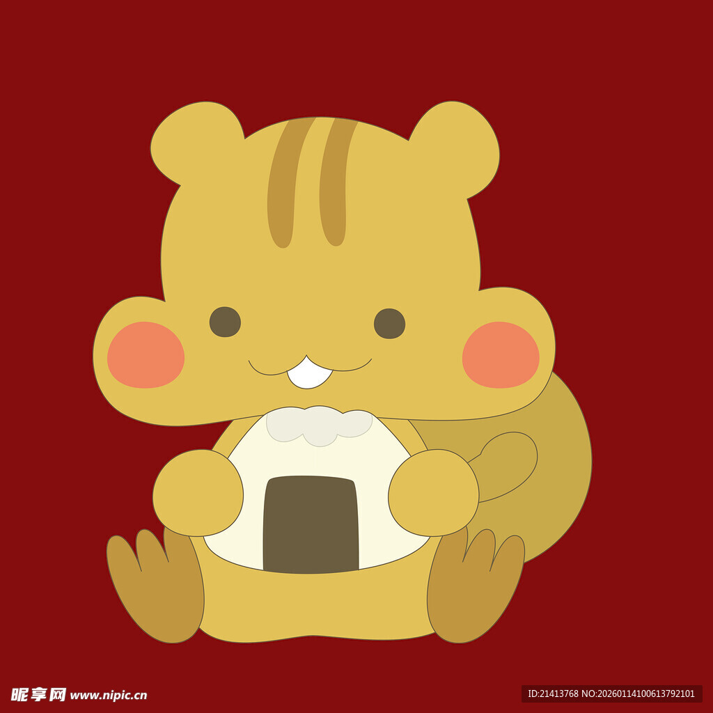 抱电视的可爱小老虎