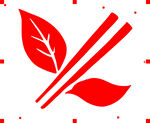 筷子与叶片图标
