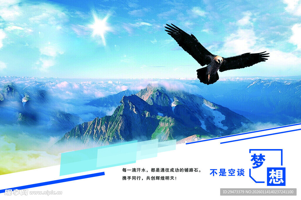 雄鹰翱翔于壮丽山水间