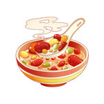 腊八节手绘美食腊八粥免抠