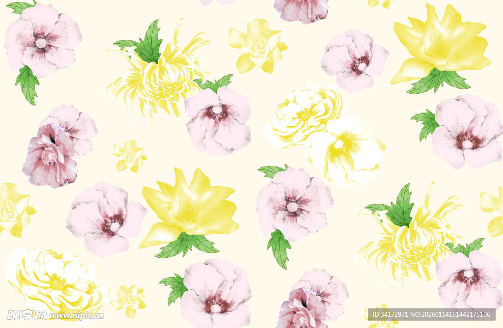 花卉水彩图案背景