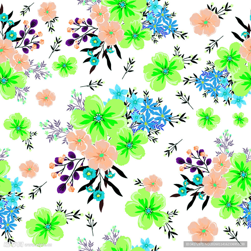 多彩花卉图案背景