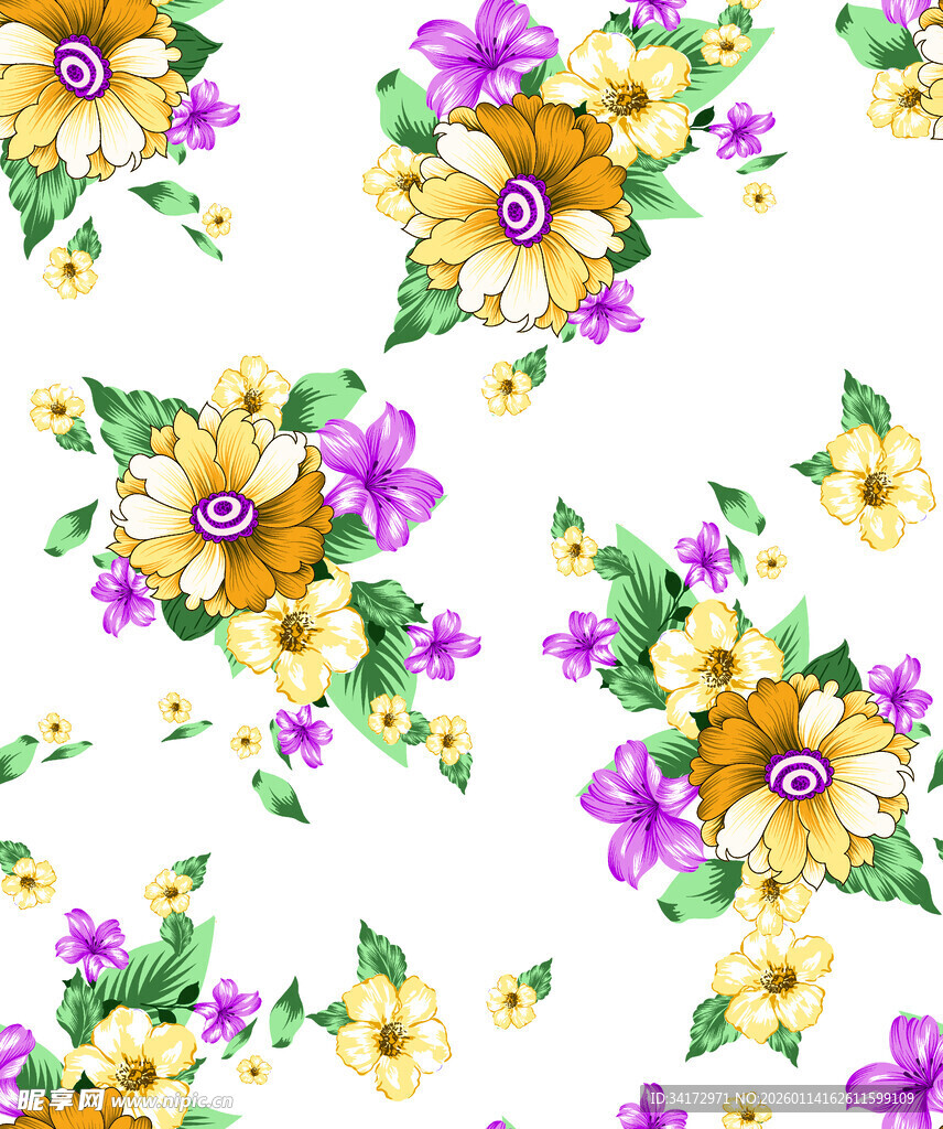 多彩花卉图案