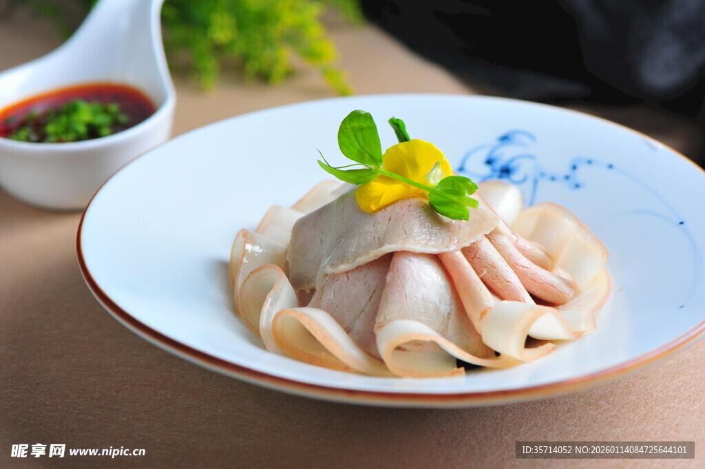 美味白肉  清新摆盘