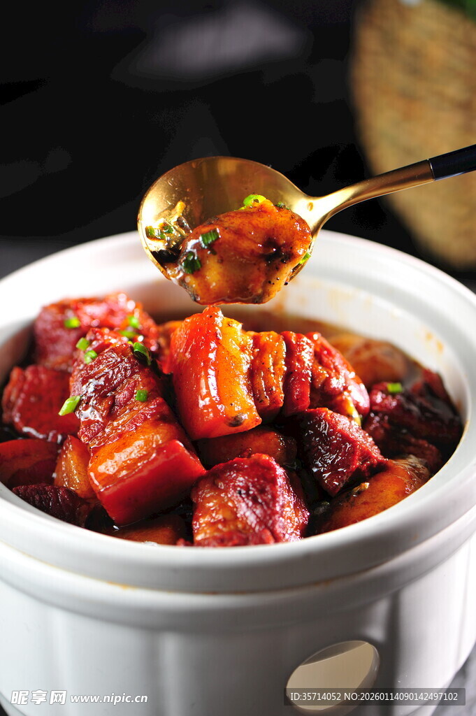 美味红烧肉特写