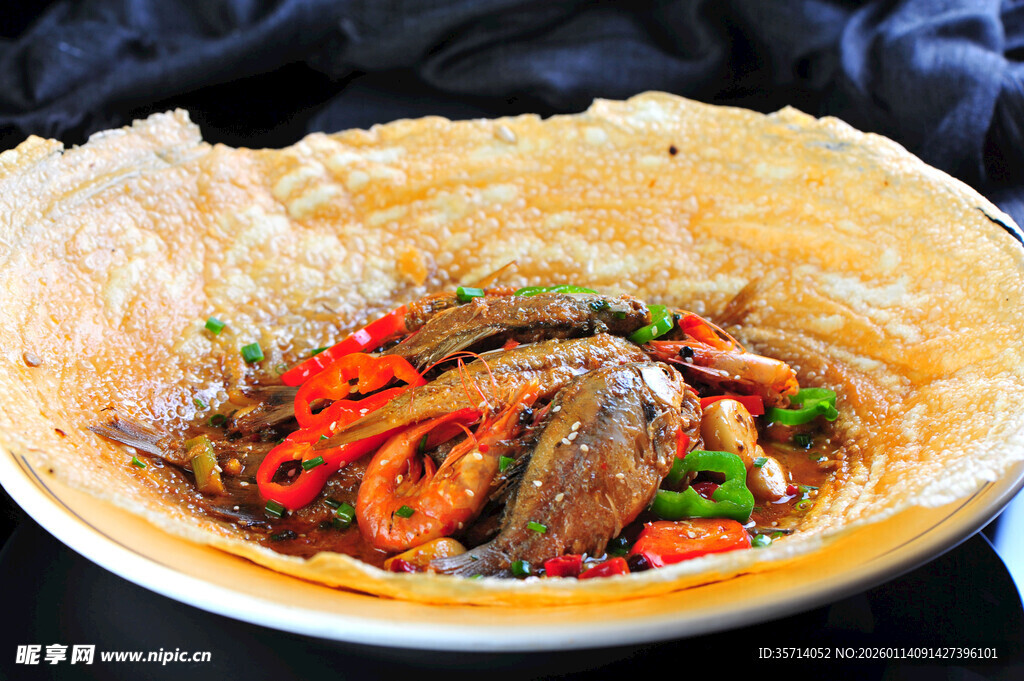 美味海鲜煎饼诱人呈现