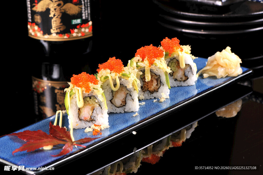 精致寿司拼盘展示
