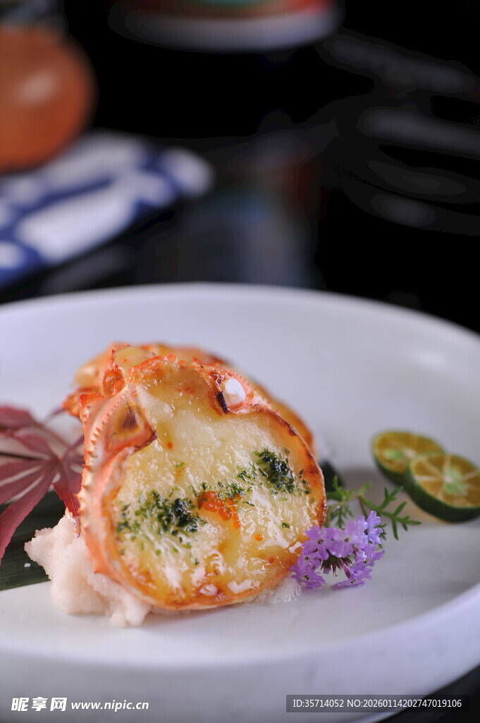 芝士焗蟹美味海鲜佳肴
