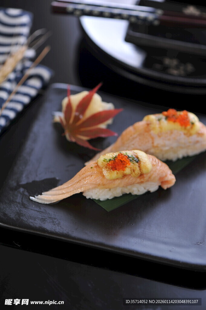精致美味寿司摆盘展示