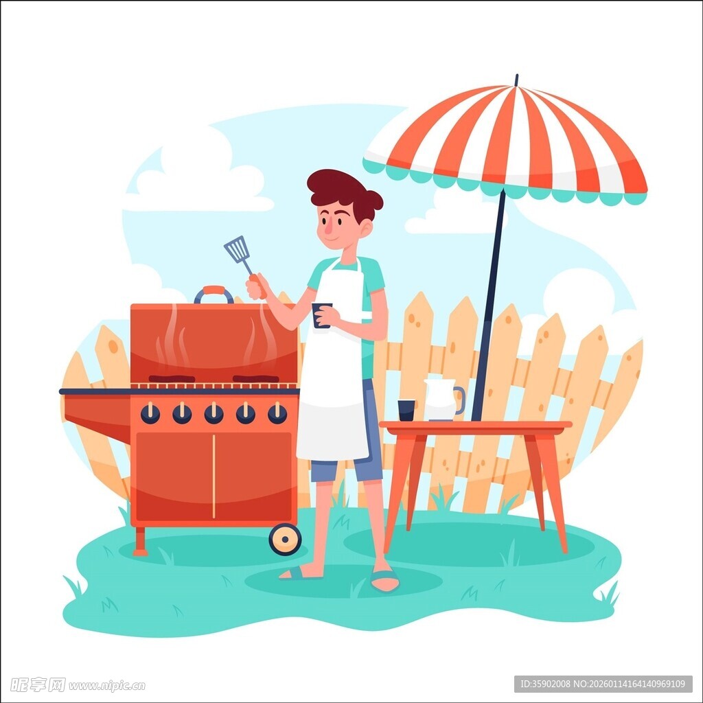 户外烧烤的欢乐时刻