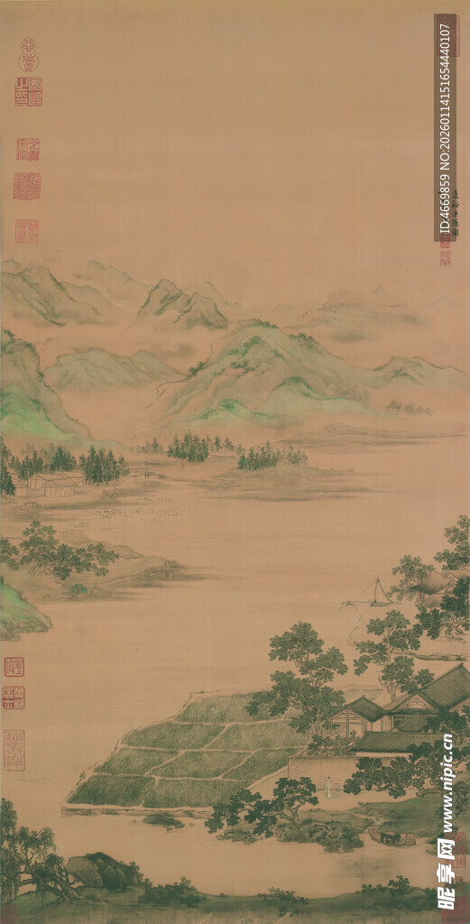 古代山水墨画景观