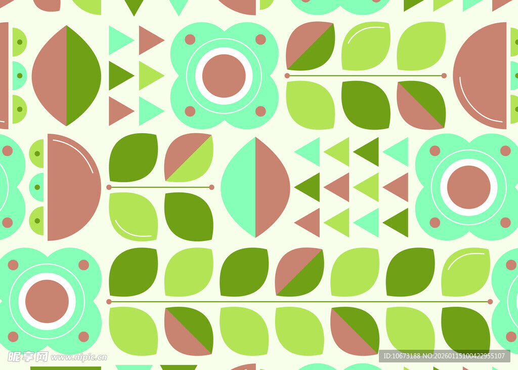 清新几何花卉图案背景