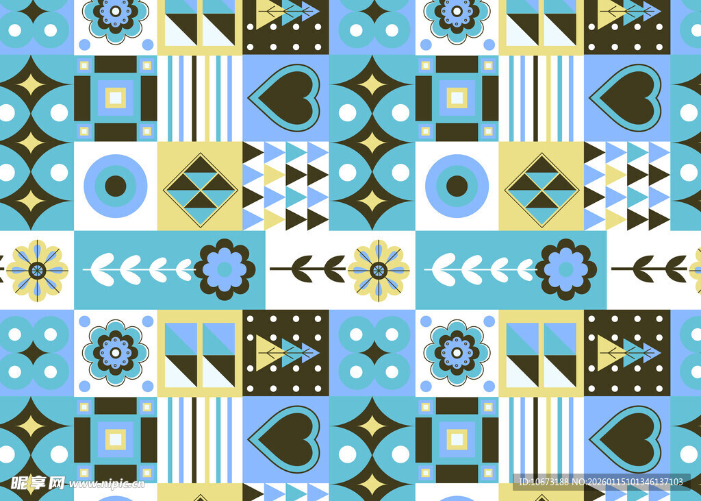 几何图案拼接的多彩背景