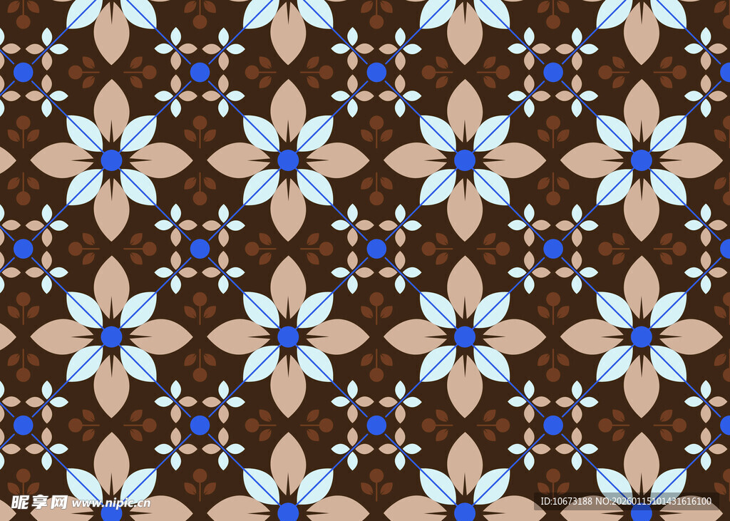 棕色底花卉几何图案纹理