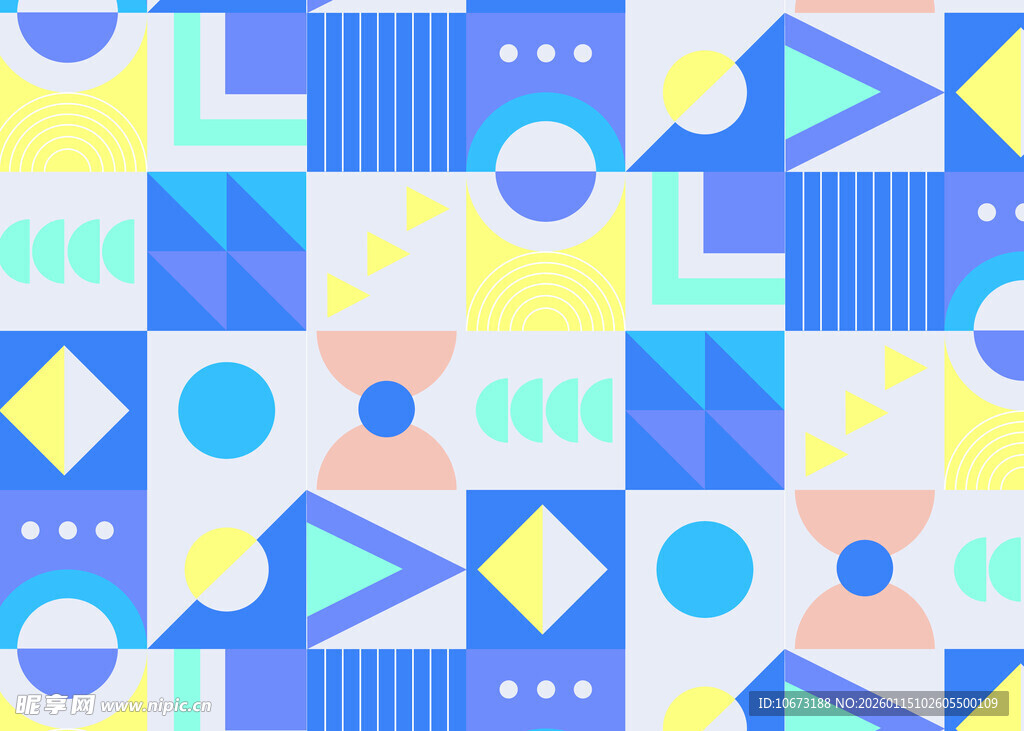 几何图案拼接多彩背景图