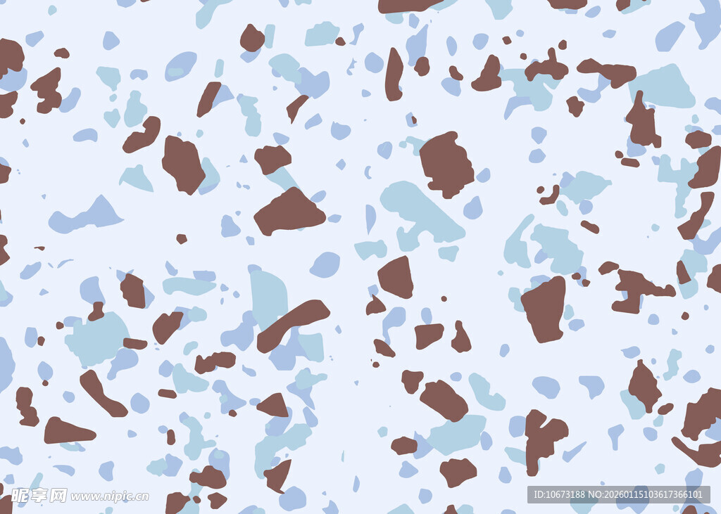 蓝棕相间抽象颗粒图案