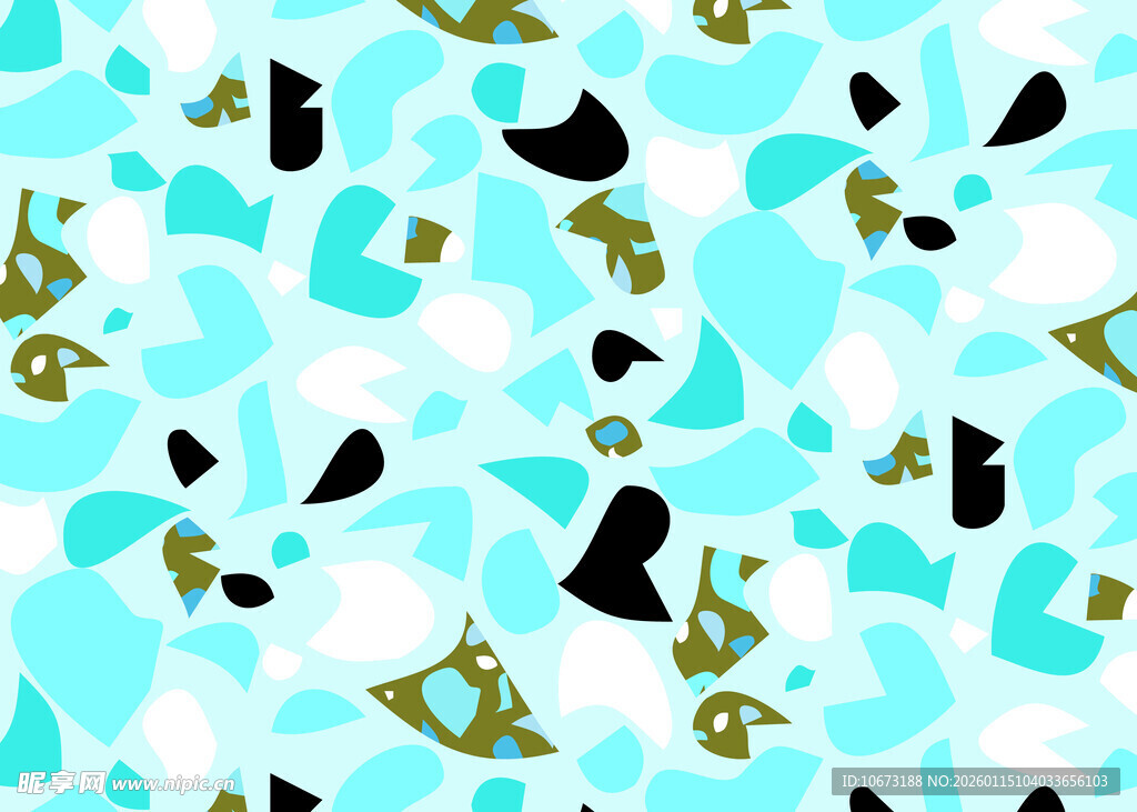 蓝绿几何图案抽象背景图