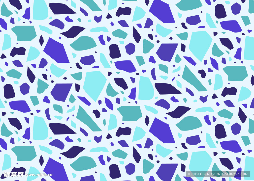 蓝绿色几何碎片图案背景