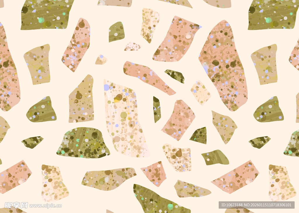 复古碎花瓷砖碎片图案