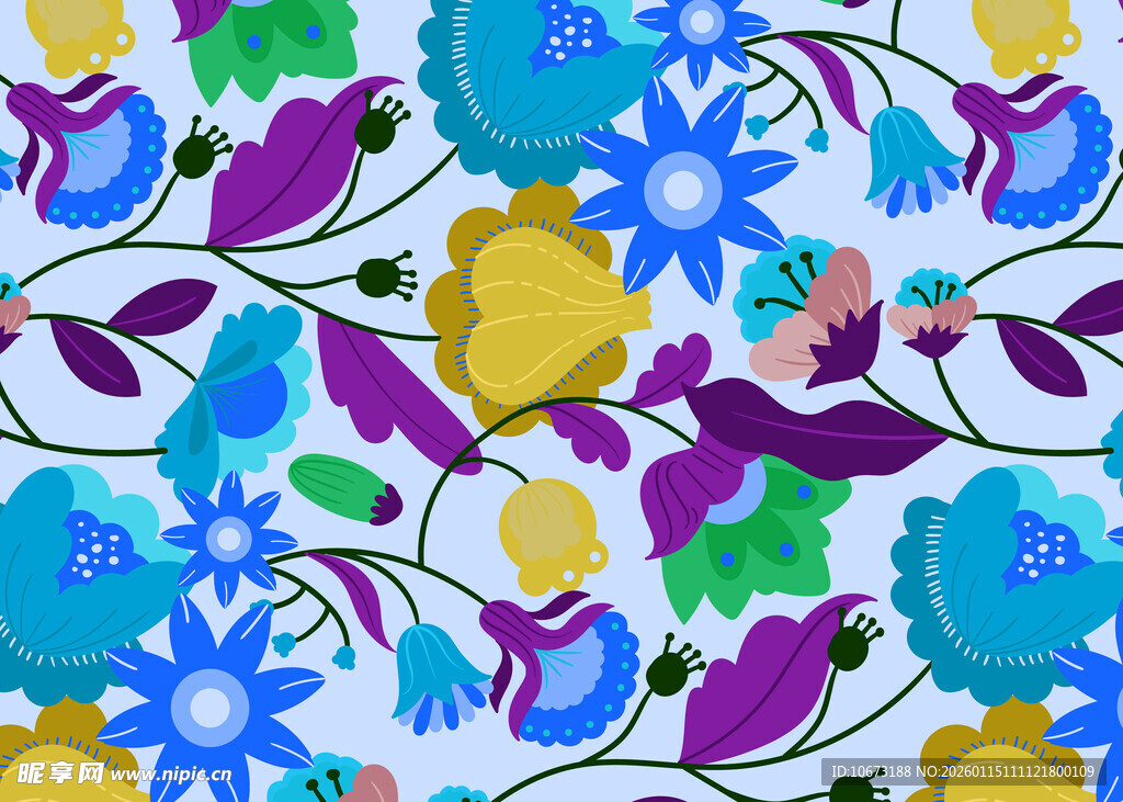 多彩花卉图案纹理