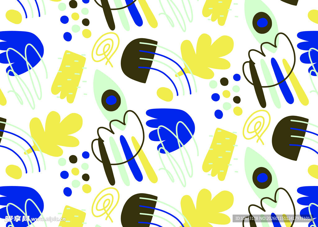 抽象几何植物图案背景