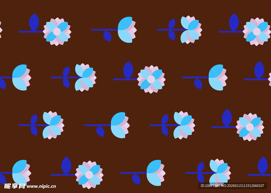 复古花卉几何图案背景