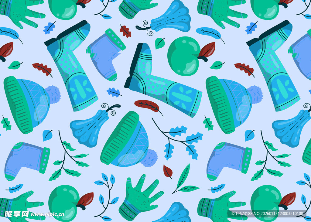 多彩环保元素图案设计