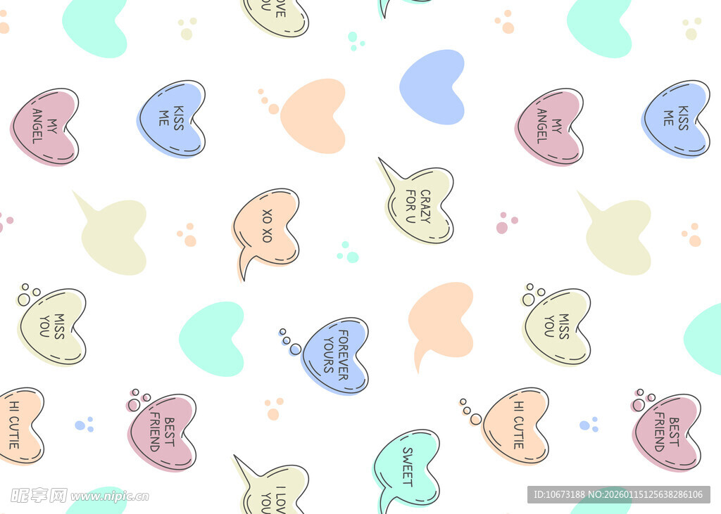 可爱卡通图案无缝背景图