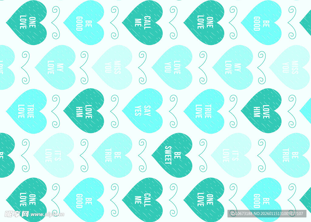 清新心形几何图案背景