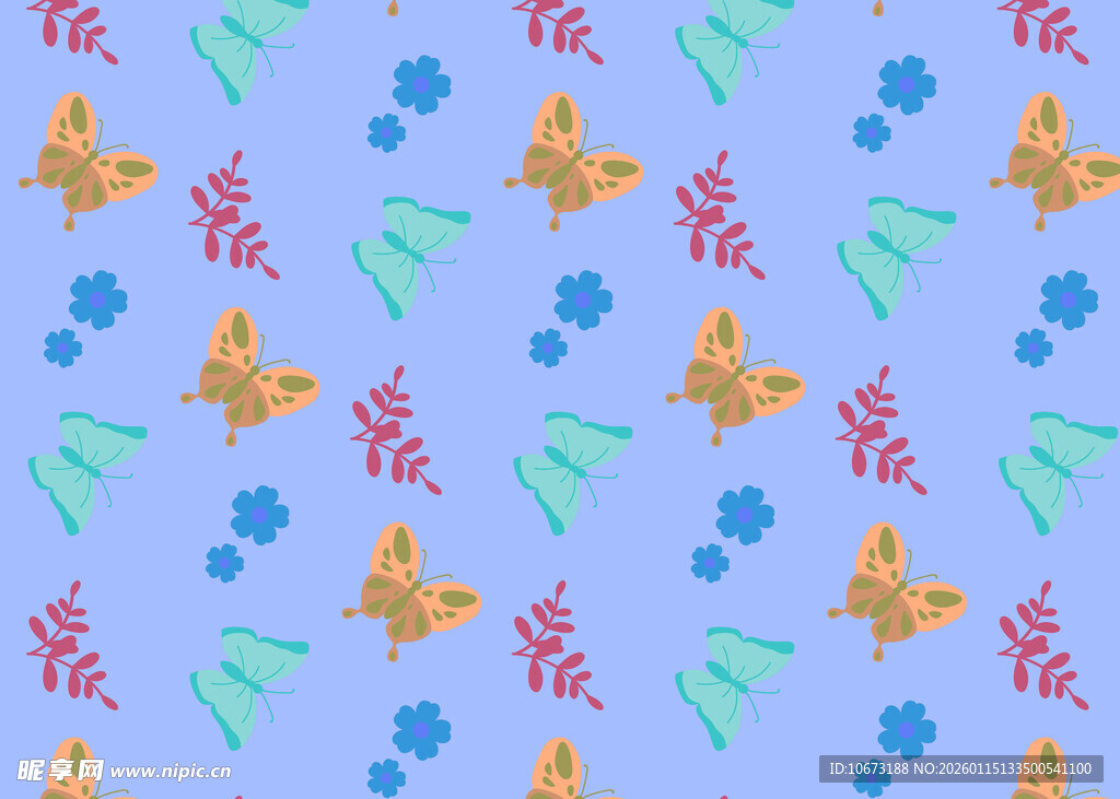 海洋元素无缝图案背景