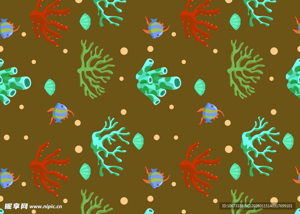 海洋生物图案背景设计