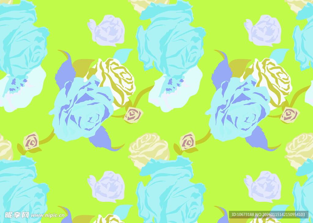 清新绿植与雕塑图案背景