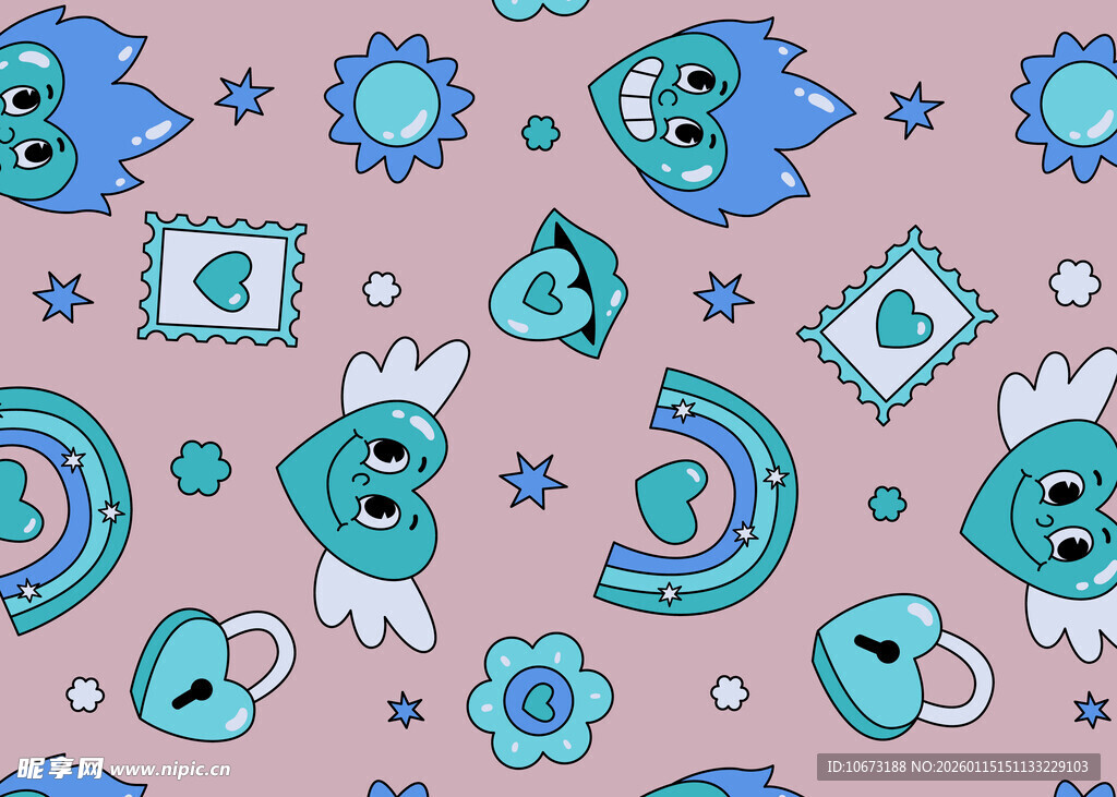 可爱卡通图案背景设计