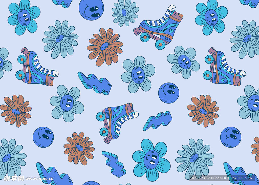 花卉靴子图案的清新背景