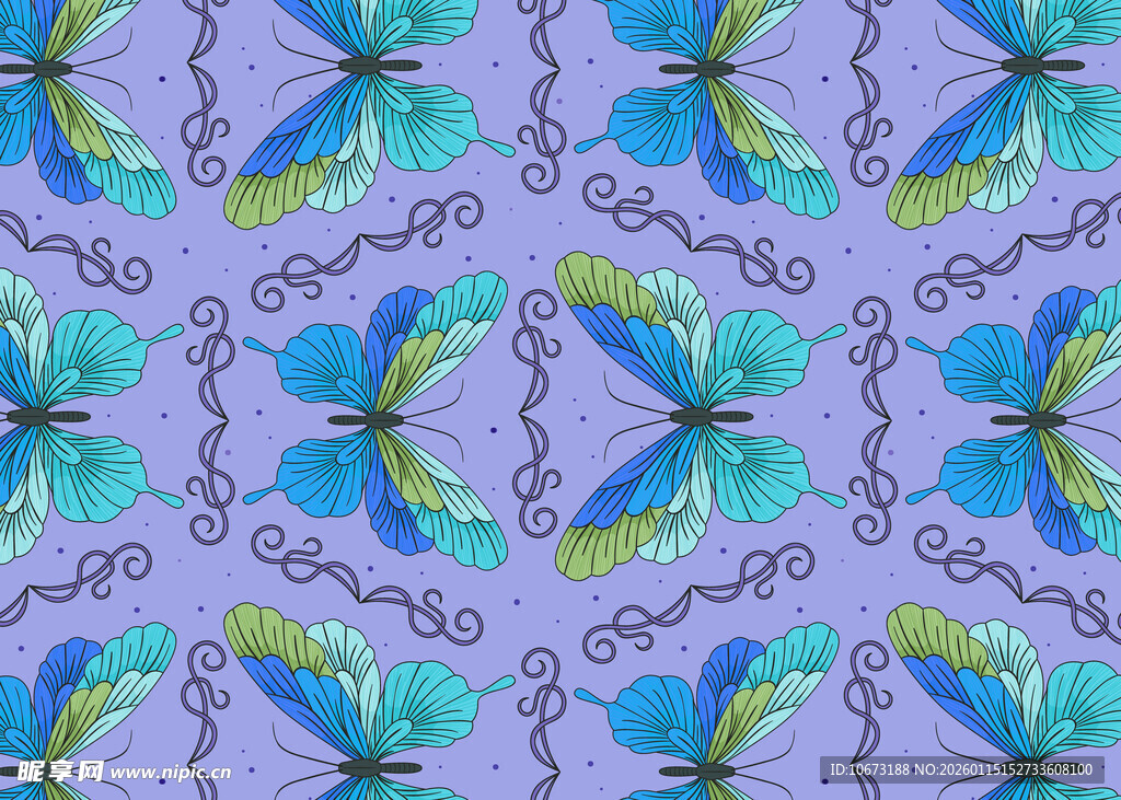 紫色背景蝴蝶图案纹理